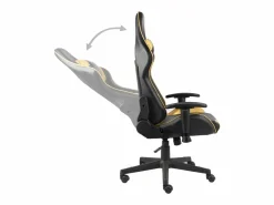 Online vidaxl Silla gaming giratoria PVC Dorado