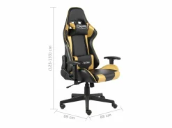Online vidaxl Silla gaming giratoria PVC Dorado