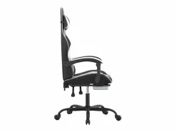 New Silla gaming giratoria reposapiés cuero sintético negro Silla Gaming