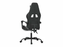 New Silla gaming giratoria reposapiés cuero sintético negro Silla Gaming