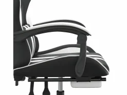 New Silla gaming giratoria reposapiés cuero sintético negro Silla Gaming
