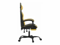 Best Silla gaming giratoria reposapiés cuero sintético negro Silla Gaming