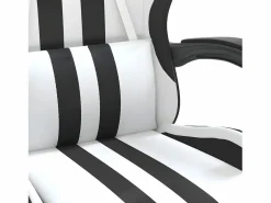 Hot Clicnbuy Silla gaming giratoria reposapiés cuero sintético blanco Negro