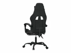 Hot Clicnbuy Silla gaming giratoria y reposapiés cuero sintético negro Gris