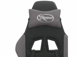 Hot Clicnbuy Silla gaming giratoria y reposapiés cuero sintético negro Gris