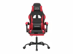 New Silla gaming giratoria y reposapiés cuero sintético negro Silla Gaming