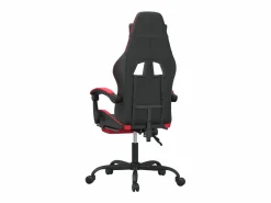 New Silla gaming giratoria y reposapiés cuero sintético negro Silla Gaming