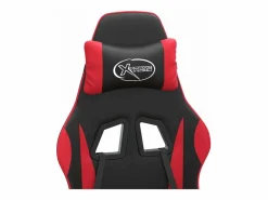 New Silla gaming giratoria y reposapiés cuero sintético negro Silla Gaming