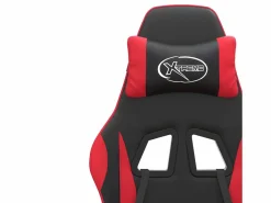 New Silla gaming giratoria y reposapiés cuero sintético negro Silla Gaming