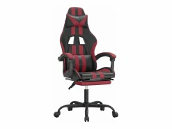 New Silla gaming giratoria y reposapiés cuero sintético Silla Gaming