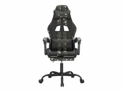 Clicnbuy Silla gaming giratoria y reposapiés cuero sintético