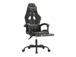 Clicnbuy Silla gaming giratoria y reposapiés cuero sintético