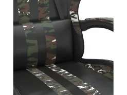 Clicnbuy Silla gaming giratoria y reposapiés cuero sintético
