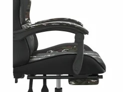 Clicnbuy Silla gaming giratoria y reposapiés cuero sintético