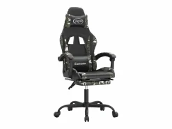 Hot Silla gaming giratoria y reposapiés cuero sintético Silla Gaming