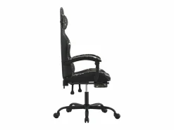 Hot Silla gaming giratoria y reposapiés cuero sintético Silla Gaming