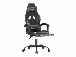 Hot Silla gaming giratoria y reposapiés cuero sintético Silla Gaming