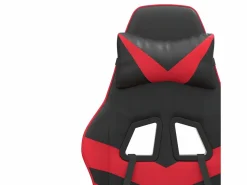 Silla gaming giratoria y reposapiés cuero sintético negro Silla Gaming
