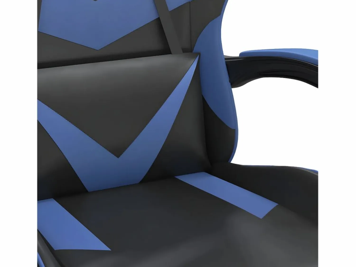 New Clicnbuy Silla gaming giratoria y reposapiés cuero sintético negro Azul
