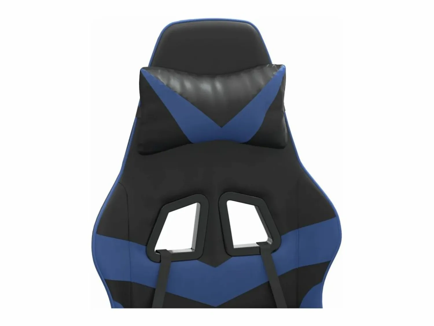 New Clicnbuy Silla gaming giratoria y reposapiés cuero sintético negro Azul