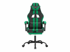 New Silla gaming giratoria y reposapiés cuero sintético negro Silla Gaming