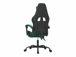 New Silla gaming giratoria y reposapiés cuero sintético negro Silla Gaming