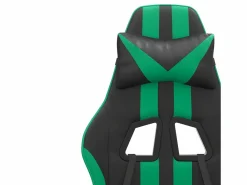 New Silla gaming giratoria y reposapiés cuero sintético negro Silla Gaming