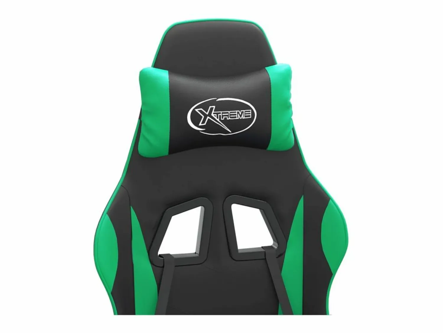 Clicnbuy Silla gaming giratoria y reposapiés cuero sintético negro
