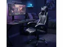 Outlet Silla gaming Legend cojín lumbar y reposacabezas y gris 120x63x66 cm Negro