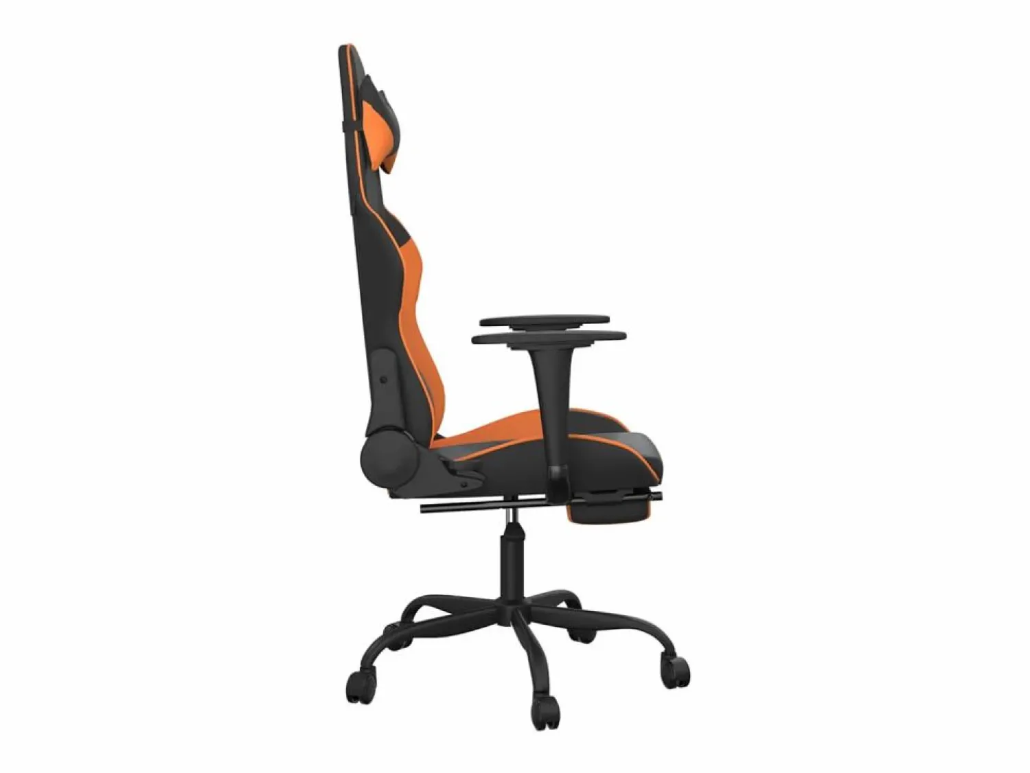 Online Clicnbuy Silla gaming masaje y reposapiés cuero sintético negro Naranja