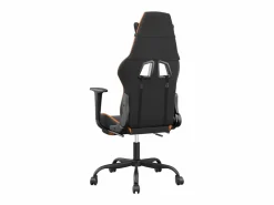 Online Clicnbuy Silla gaming masaje y reposapiés cuero sintético negro Naranja
