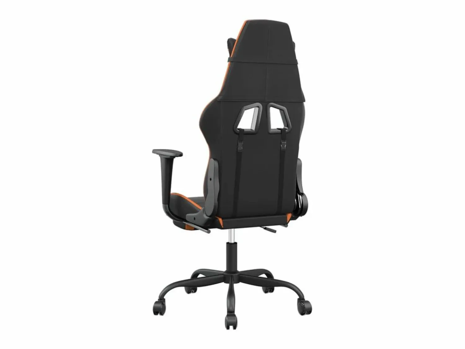 Online Clicnbuy Silla gaming masaje y reposapiés cuero sintético negro Naranja