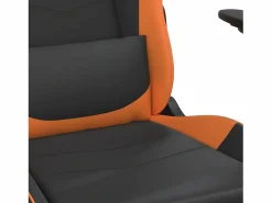 Online Clicnbuy Silla gaming masaje y reposapiés cuero sintético negro Naranja