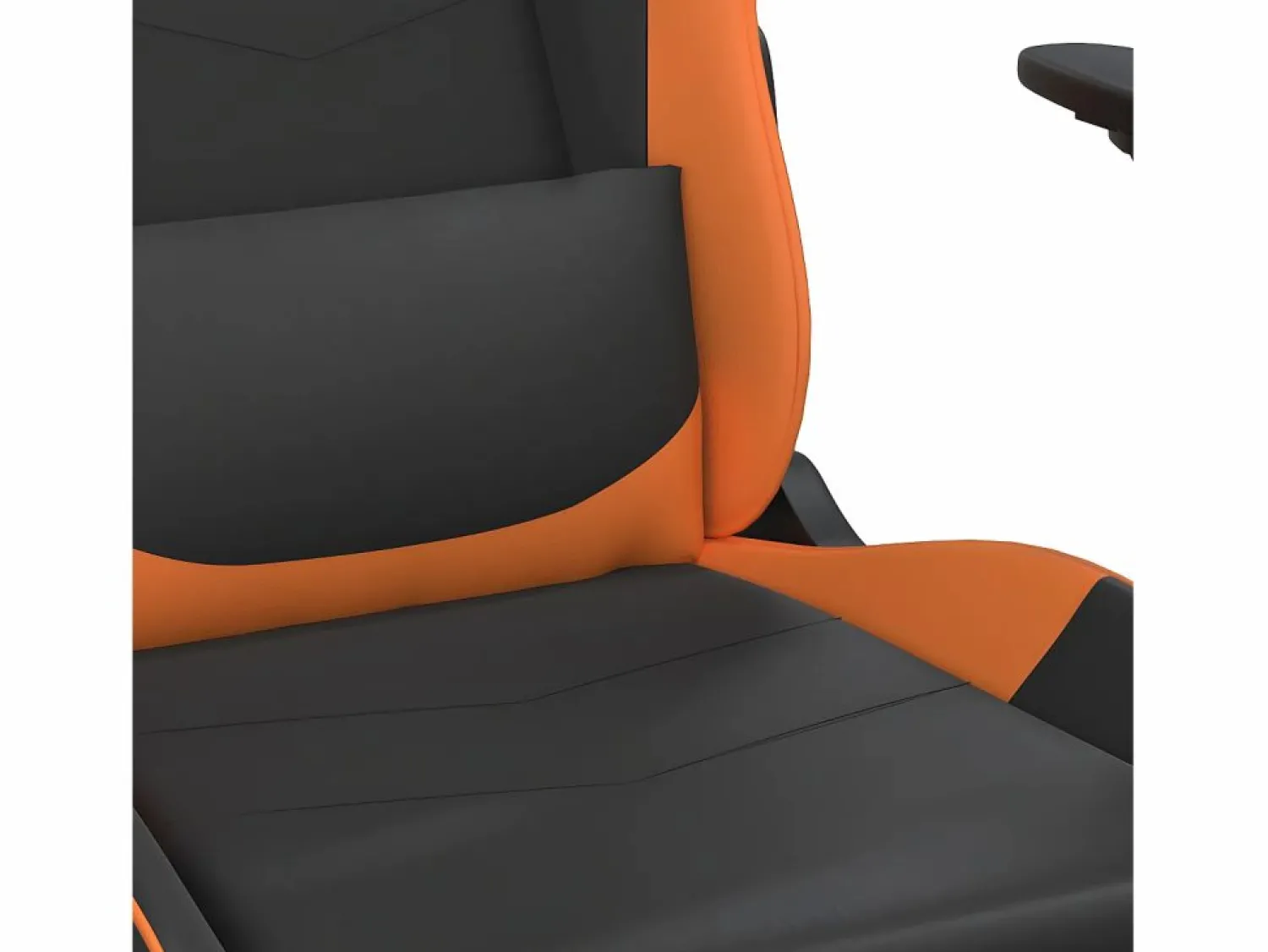 Online Clicnbuy Silla gaming masaje y reposapiés cuero sintético negro Naranja