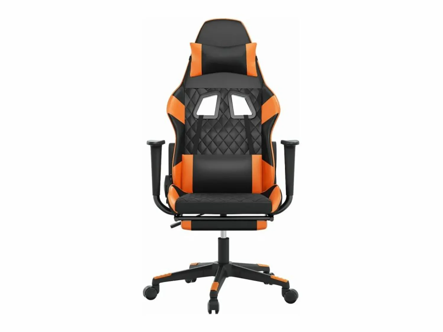 Discount Silla gaming masaje y reposapiés cuero sintético negro Silla Gaming