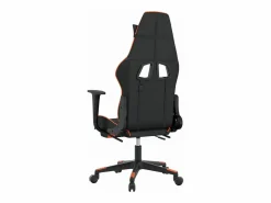 Discount Silla gaming masaje y reposapiés cuero sintético negro Silla Gaming