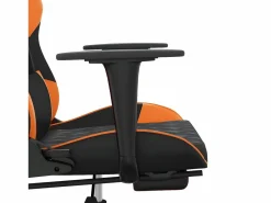 Discount Silla gaming masaje y reposapiés cuero sintético negro Silla Gaming