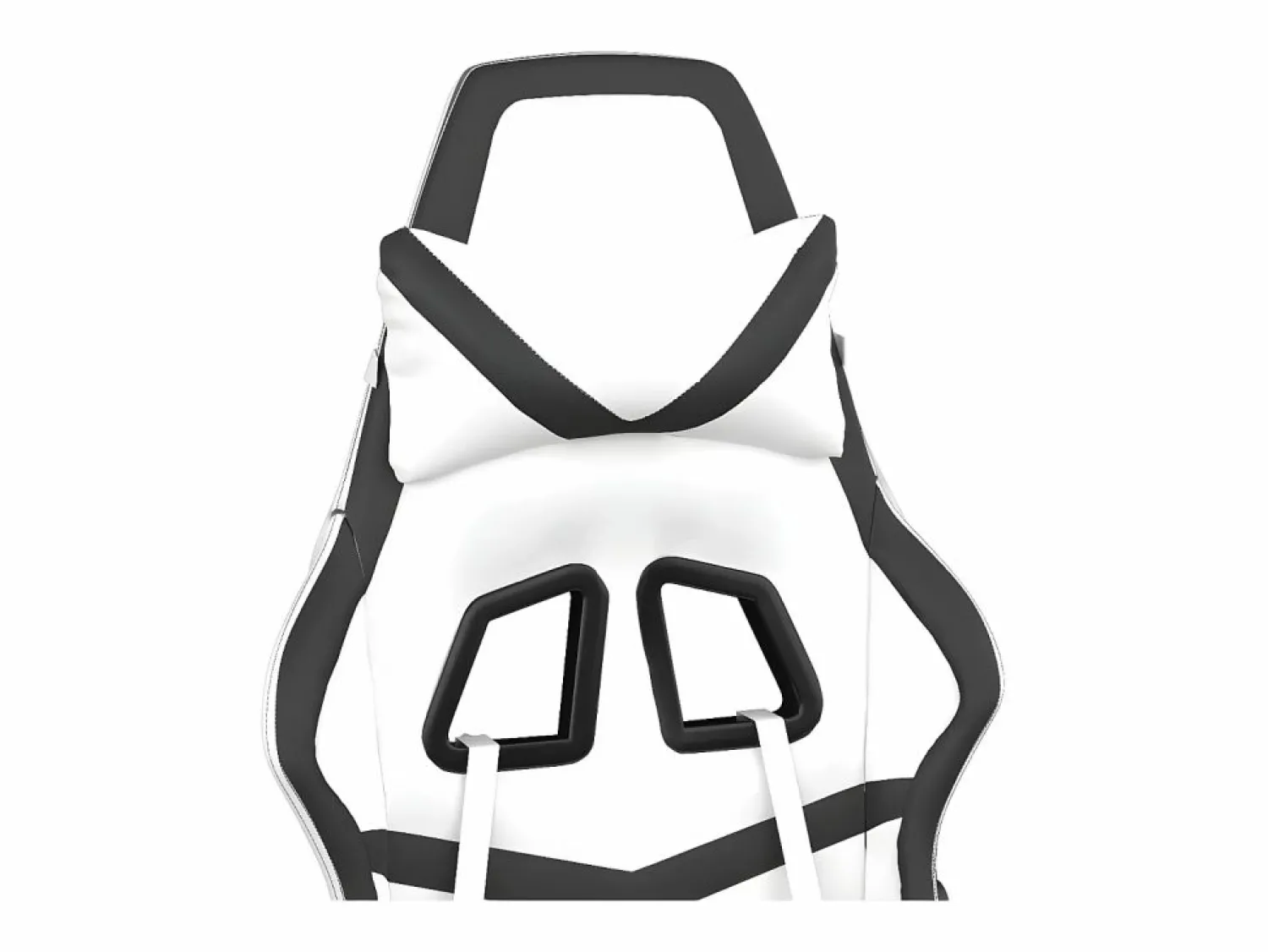 Clicnbuy Silla gaming masaje y reposapiés cuero sintético blanco