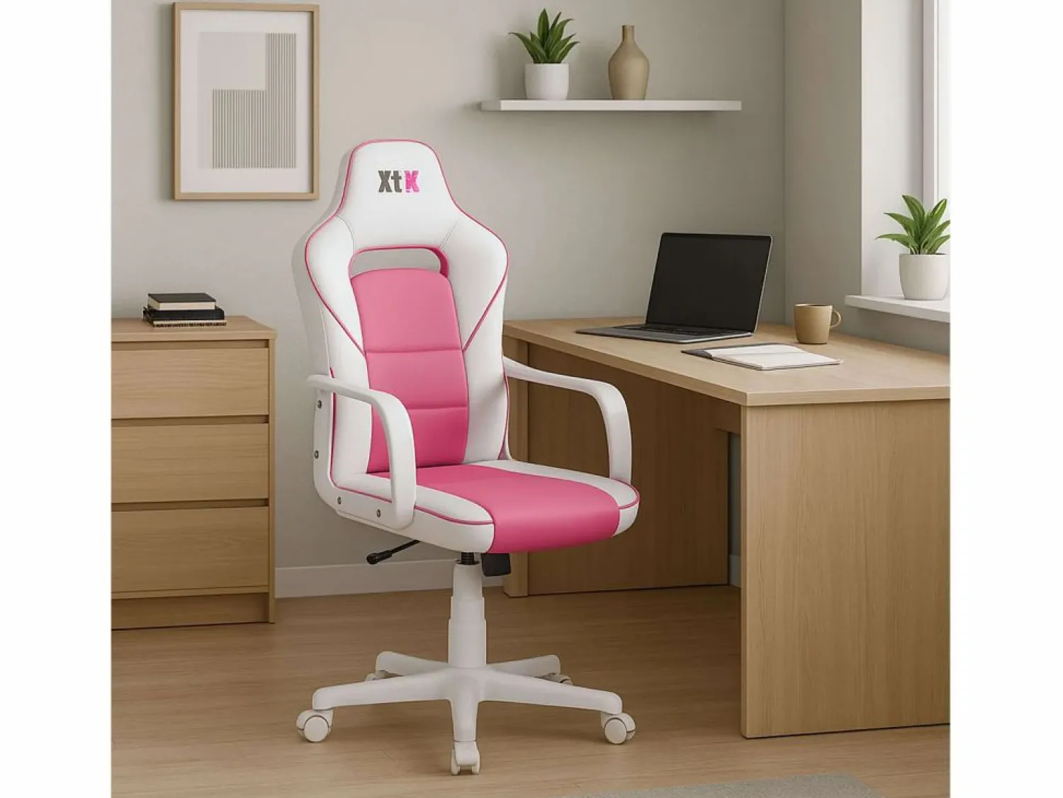 Basic Silla gaming XTR Junior altura regulable símil piel blanco/ 98-108x60x60 cm Adec