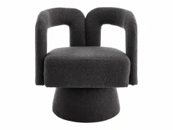 New Silla giratoria 360°, sillón giratorio en tejido bouclé, sillón lounge con reposabrazos, sillón relax de respaldo alto con apoyabrazos Sillón Escandinavo