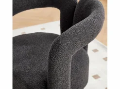 New Silla giratoria 360°, sillón giratorio en tejido bouclé, sillón lounge con reposabrazos, sillón relax de respaldo alto con apoyabrazos Sillón Escandinavo