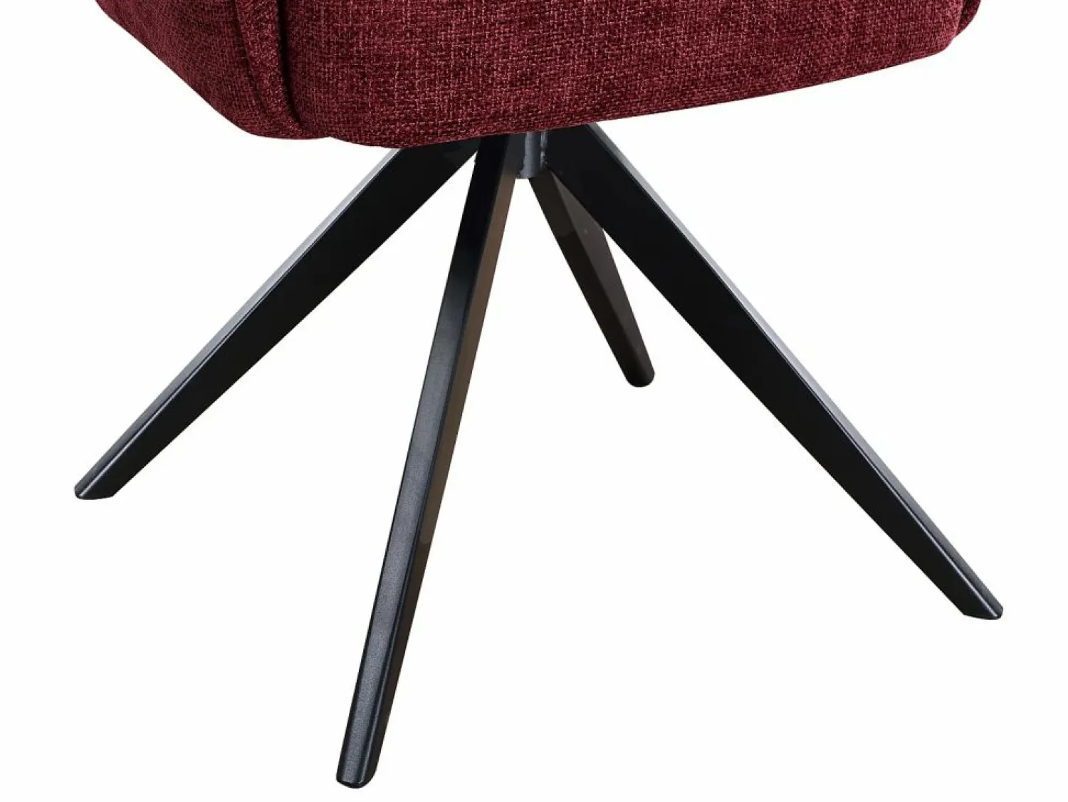 Vente-unique Silla giratoria con reposabrazos en tela texturizada y metal negro - Burdeos - KONYA