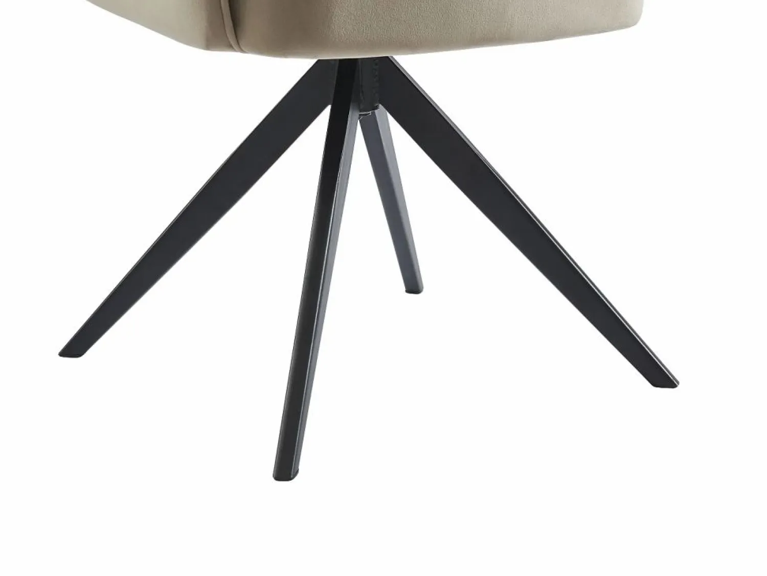 Outlet Silla giratoria con reposabrazos de terciopelo y metal negro - - KONYA Sillas Y Lotes De Sillas