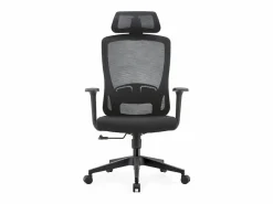 Outlet Silla giratoria de oficina ergonómica con reposabrazos, reposacabezas y soporte lumbar, ajustable, silla de escritorio de tela, - ZIK Silla De Oficina