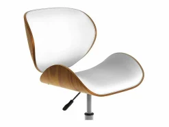 Sale Silla giratoria de oficina en piel sintética blanca 79-91cm - Baudoin Silla De Escritorio