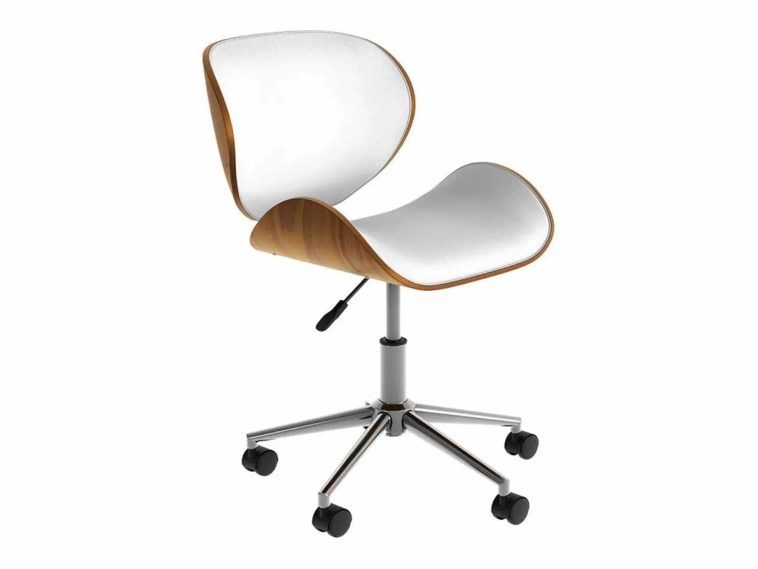 Sale Silla giratoria de oficina en piel sintética blanca 79-91cm - Baudoin Silla De Escritorio