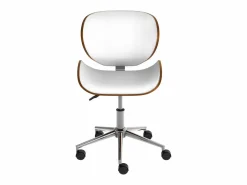 Sale Silla giratoria de oficina en piel sintética blanca 79-91cm - Baudoin Silla De Escritorio