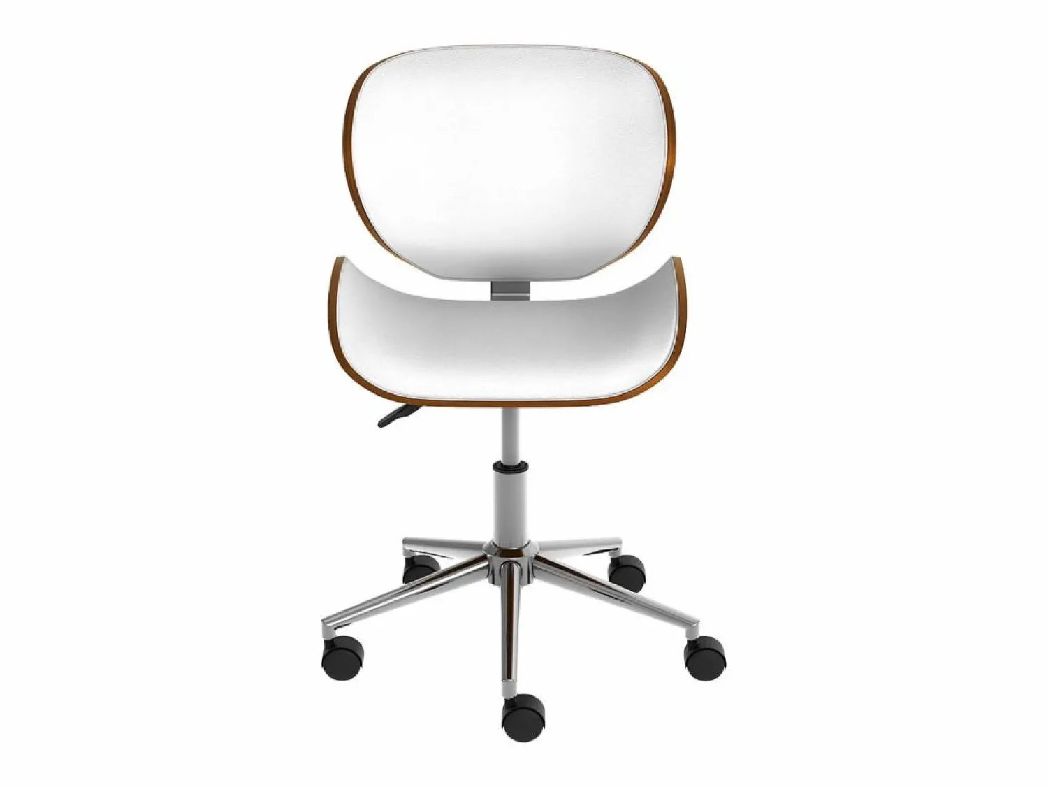 Sale Silla giratoria de oficina en piel sintética blanca 79-91cm - Baudoin Silla De Escritorio