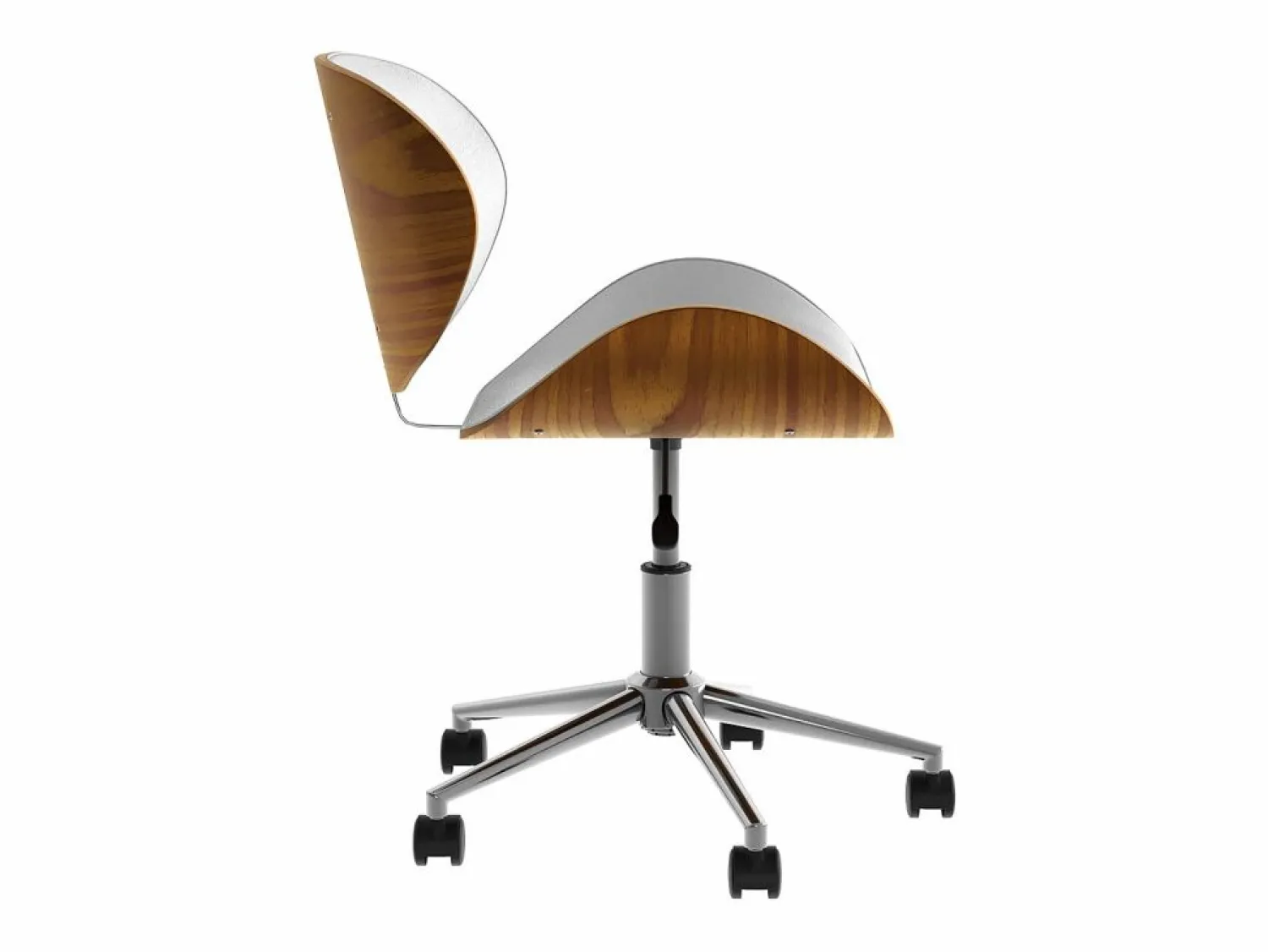 Sale Silla giratoria de oficina en piel sintética blanca 79-91cm - Baudoin Silla De Escritorio