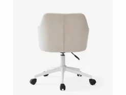 Online FRANCHINISHOP Silla giratoria de tela con reposabrazos para oficina y teletrabajo Kivri - Blanco